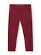 Kids' Chino Fabric Pants Burgundy