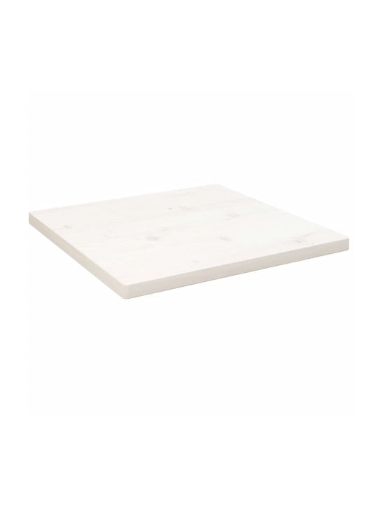 vidaXL Square Table Surface made of Solid Wood in White Color 40x40x2.5cm 824371 1pcs