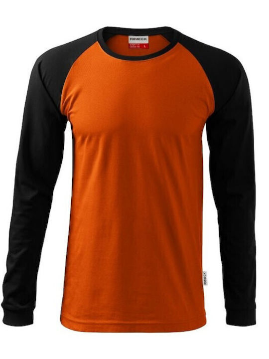 Rimeck Ανδρική Διαφημιστική Μπλούζα Μακρυμάνικη σε Πορτοκαλί Χρώμα