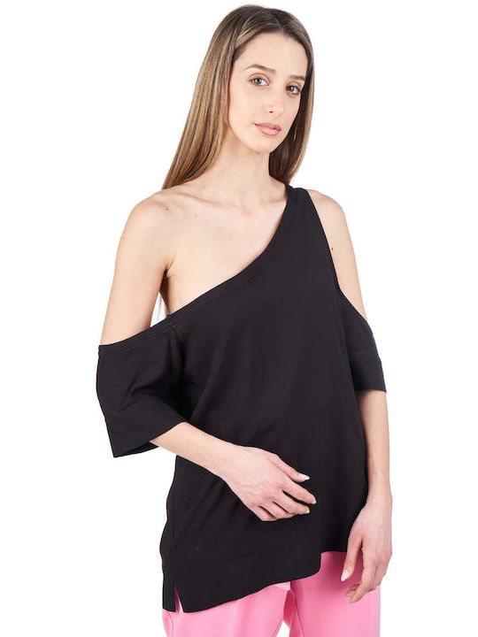 Zoya Women's Summer Blouse with 3/4 Sleeve Black