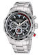 Nautica Men's Watch 46mm Chronograph Battery with Silver Metal Bracelet
