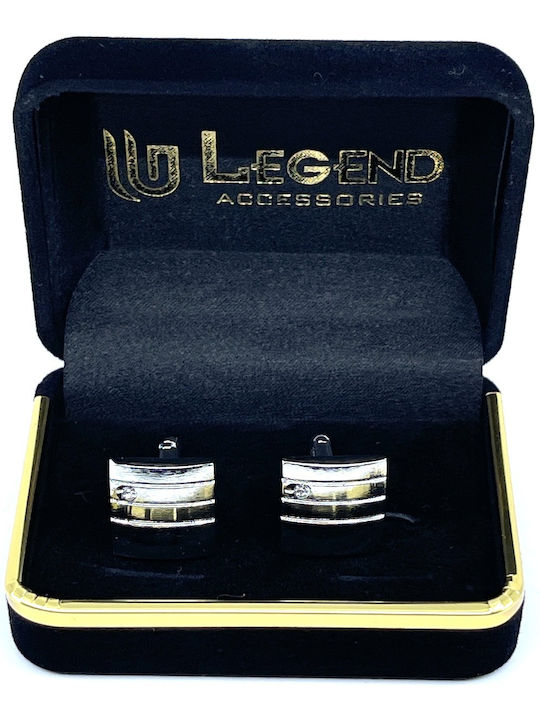 Legend Accessories Manschettenknöpfe aus Silber in Silber Farbe