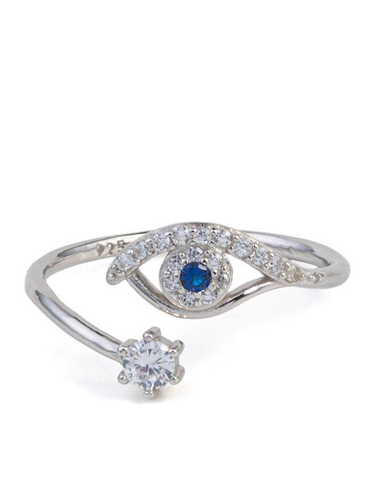 George Art Jewels Γυναικείο Δαχτυλίδι με Ζιργκόν από Ασήμι Επιχρυσωμένο