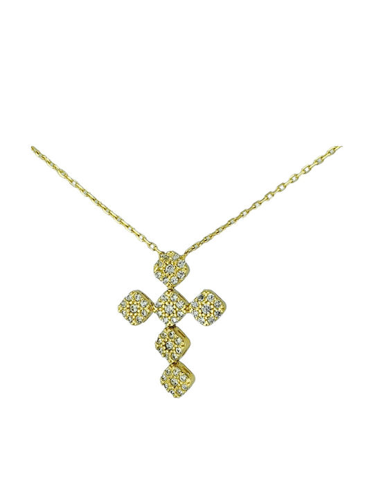 Papadopoulos Gold Femeiesc Aur Cruce 14K cu Lanț