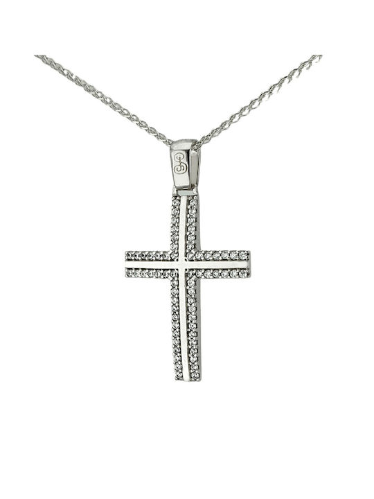 Papadopoulos Gold Women's White Gold Cross 14K