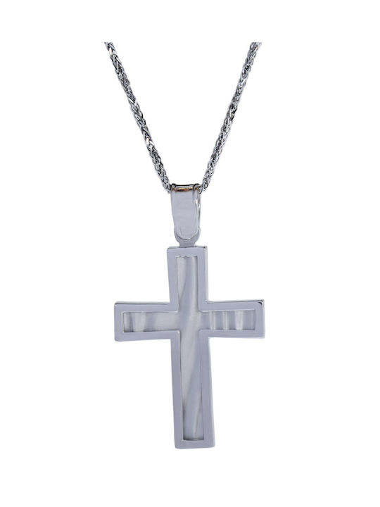 Katsigiannis Herren Weißgold Kreuz 14K