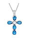 Katsigiannis Women's White Gold Cross 14K with Chain