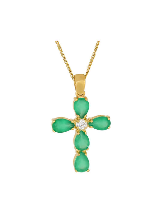 Katsigiannis Women's Gold Cross 14K with Chain