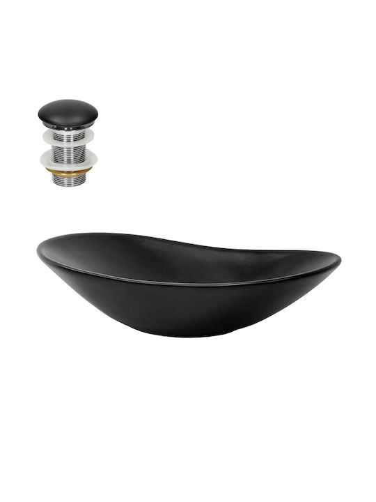 ML-Design Countertop Sink Ceramic 63x36x15.5cm Black