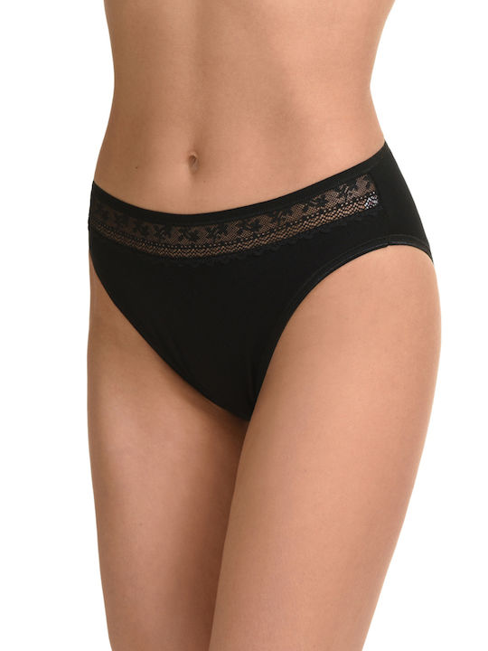 Miss Rosy Femeie Slip cu Dantelă Negru