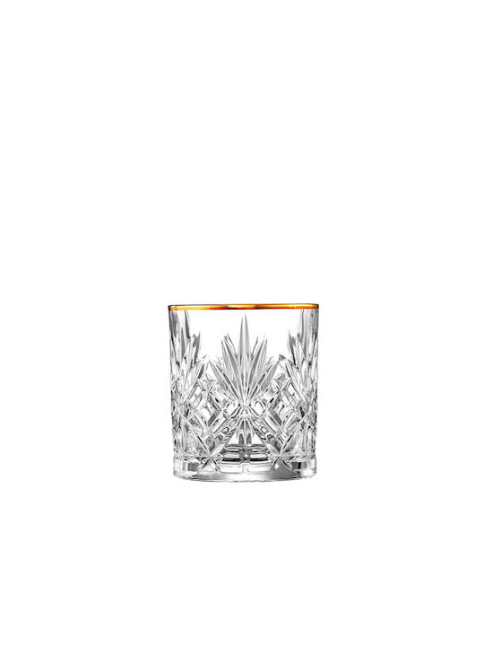 RCR Melodia Glass Whiskey made of Crystal in Gold Color 340ml 1pcs