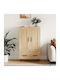 Wand Wohnzimmer Vitrine aus Holz & Metall mit Glas Braun 69.5x31x115cm