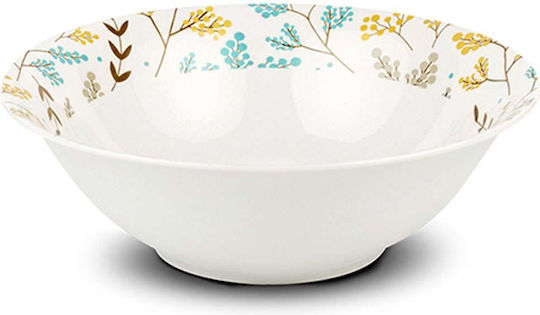 Nava Porcelain Salad Bowl Multicolour 23x23x7.5cm