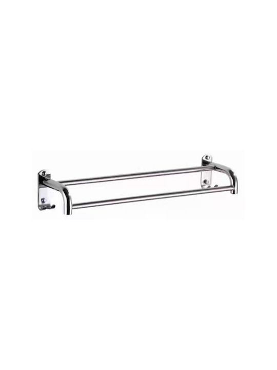 ForHome Double Wall-Mounted Bathroom Rail Silver