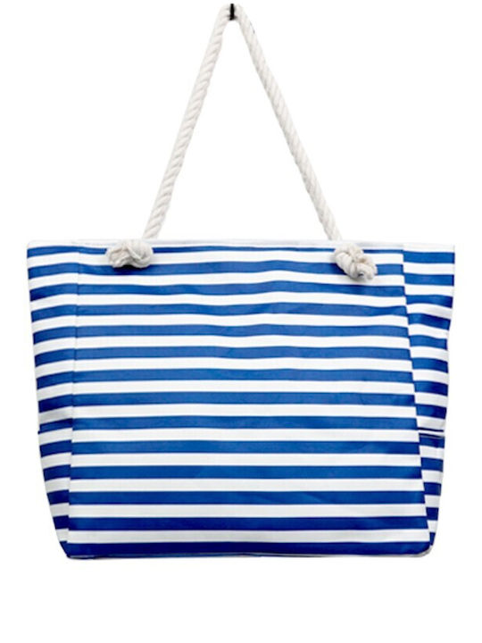 Aquablue Fabric Beach Bag Silver with Stripes