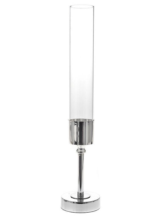 Iliadis Candle Holder Glass in Silver Color 10x10x50cm 1pcs
