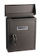 Apartment Building Mailbox Inox in Black Color 20x6.5x25.5cm