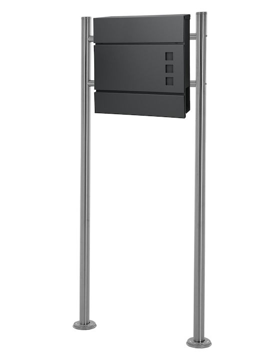 ECD Germany Γραμματοκιβώτιο Εξωτερικού Χώρου Inox σε Γκρι Χρώμα 37x10.5x36.5cm