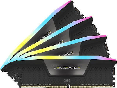 Corsair Vengeance RGB 64GB DDR5 RAM με 4 Modules (4x16GB) και Ταχύτητα 6000 για Desktop