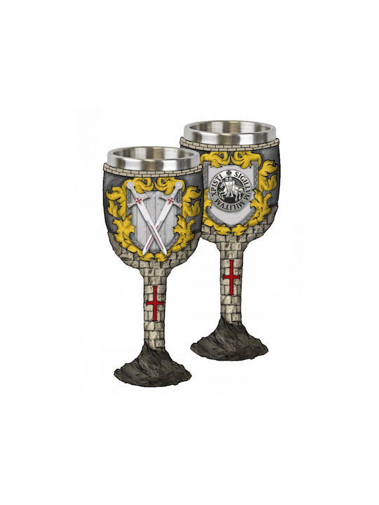 Martinez Albainox Glass for White and Red Wine made of Metal Goblet