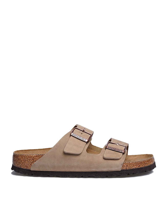 Arizona Soft Footbed Oiled Leather Men's Sandals Tabacco Brown Narrow Fit