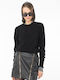 Pinko Damen Langarm Pullover Wolle Schwarz