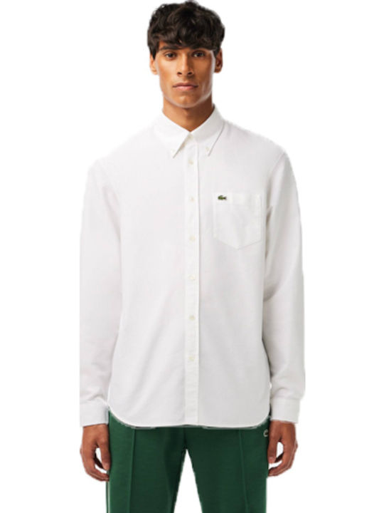 Lacoste Long Sleeve Cotton Shirt Regular Fit White