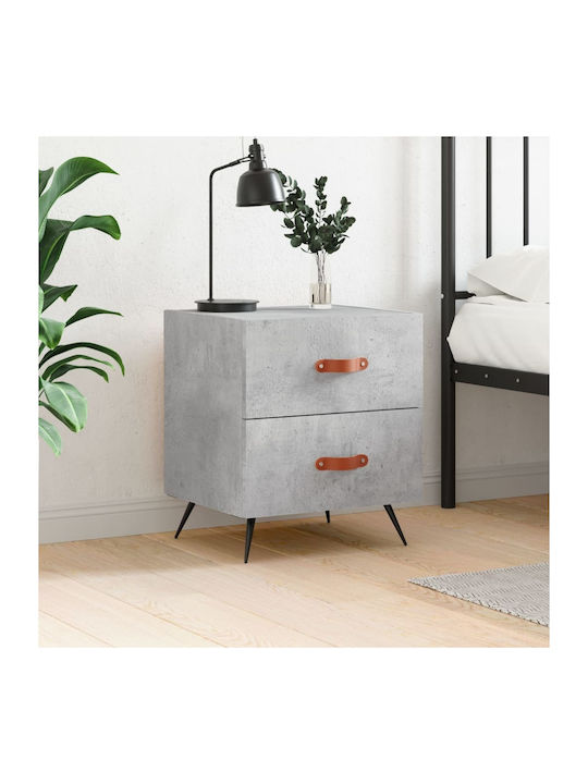 Wooden Bedside Table Gray 40x35x47.5cm