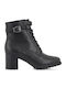 Leder Stiefeletten Damen Schwarz