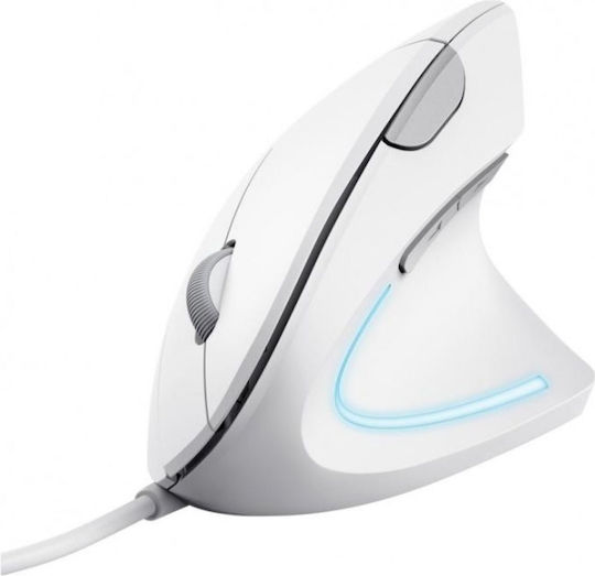 Trust Verto Ergonomic Wired Vertical Mouse White