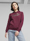 Logo Women's Sweatshirt Hooded Burgundy