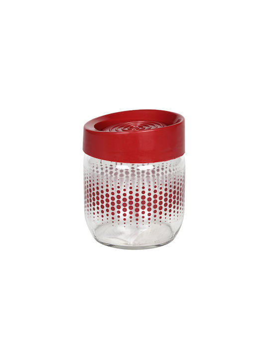 TnS Βάζο Γενικής Χρήσης με Καπάκι Γυάλινο σε Κόκκινο Χρώμα 425ml