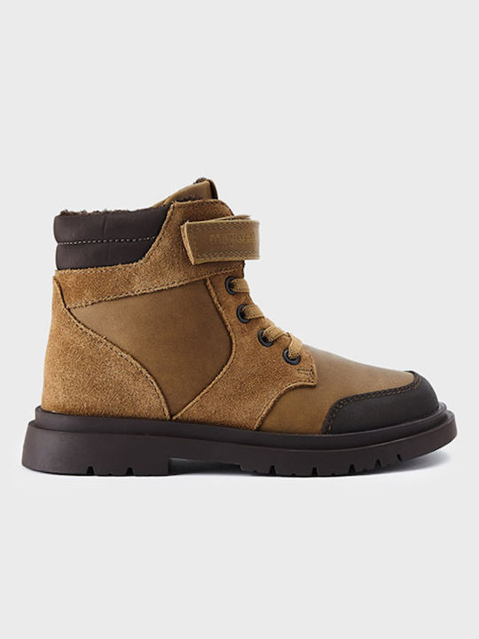 Mayoral Kids Suede Boots with Zipper Tabac Brown