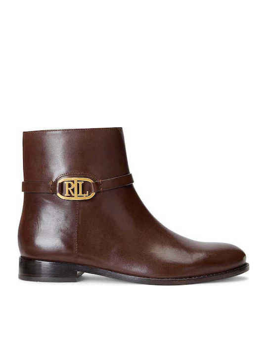 Leder Damen Chelsea Stiefeletten Braun