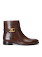 Leder Damen Chelsea Stiefeletten Braun