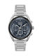 Boss View Herrenuhr 44mm Chronograph Batterie mit Silber Metallarmband