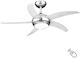 Lineme Maya 02-00123-10 Ceiling Fan 110cm with Light and Remote Control Silver