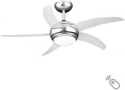 Lineme Maya 02-00123-10 Ceiling Fan 110cm with Light and Remote Control Silver