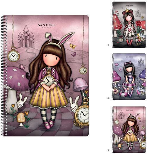 Graffiti Spiral Notebook Ruled B5 2 Subjects Gorjuss 1pcs (Μiscellaneous Designs)