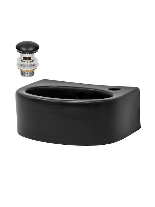 ML-Design Montat pe perete Deasupra Blatului Chiuvetă Ceramică 33.5x25.5x13cm Negru