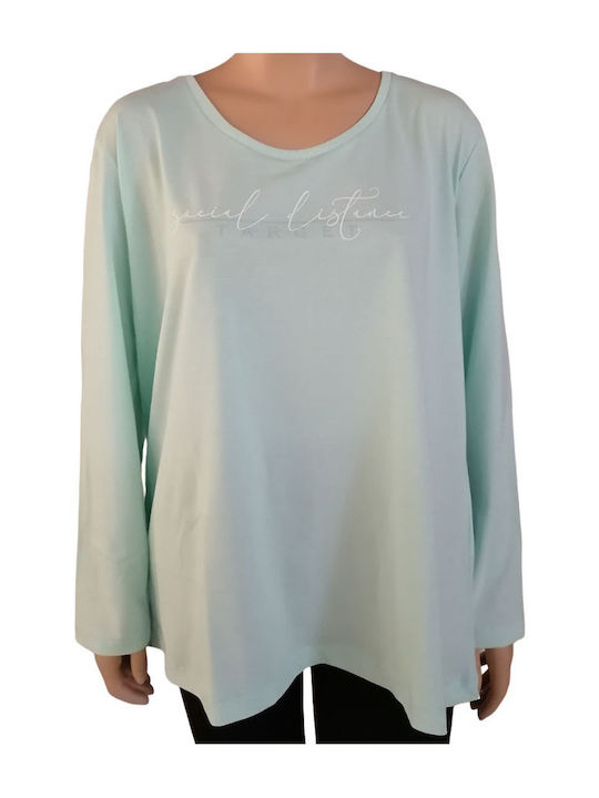 Target Women's Summer Blouse Cotton Long Sleeve Turquoise