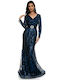 RichgirlBoudoir Summer Maxi Evening Dress Blue