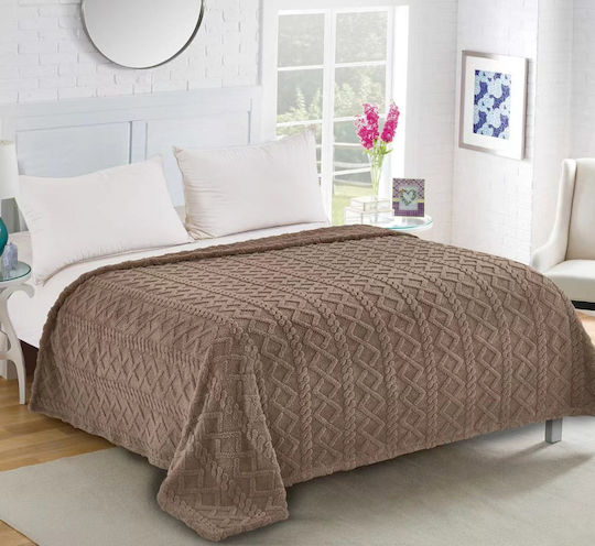 Silk Fashion Κουβέρτα Fleece Μονή 160x220εκ. Καφέ 5206978073090