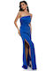 RichgirlBoudoir Summer Maxi Evening Dress Strapless Blue