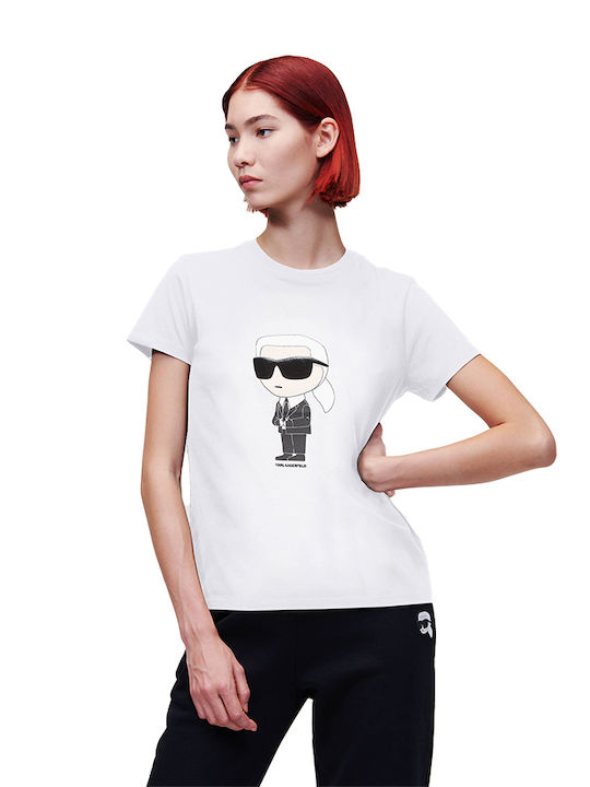 Karl Lagerfeld Damen T-Shirt Weiß