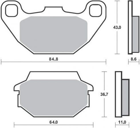 SBS Motorcycle Brake Pads Rear for Sym Joyride 200 / Joyride 150 / Joyride 125