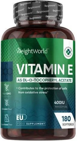 WeightWorld Витамин Е Витамин За Кожата И Антиоксидантно Действие 400iu 180 Меки Капсули