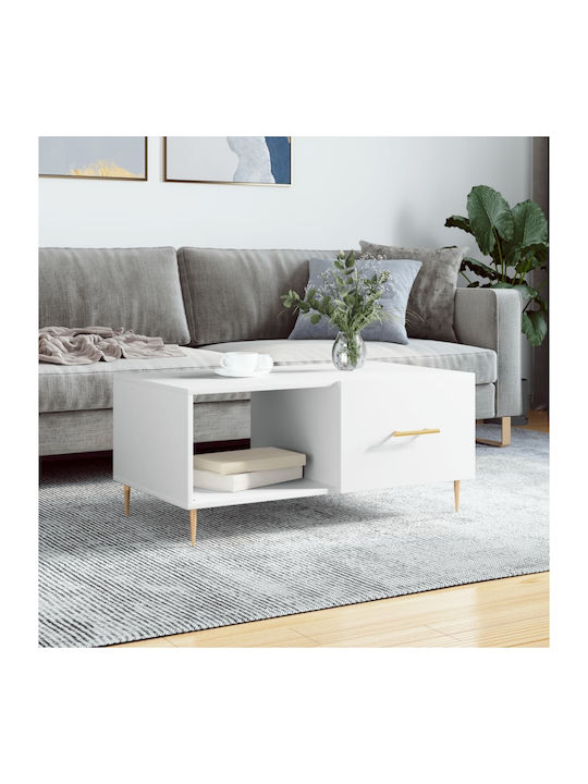 Rectangular Wooden Coffee Table White L90xW50xH...