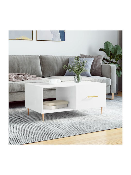 Rectangular Wooden Coffee Table White L90xW50xH40cm