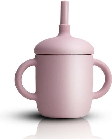 One & Only Baby Baby Cup with Handles and Straw made of Silicone Pink 150ml